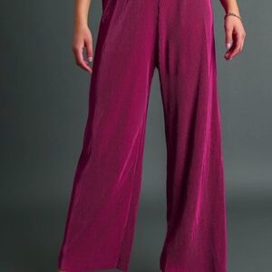 Umgee Women's Magenta Wide-Leg Pants NWT